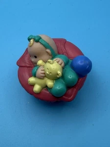 Fisher Price Little People INFANT BABY Dollhouse PINK w/ TEDDY BEAR Rare - Picture 1 of 6