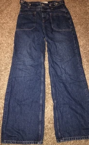 We The Free Palmer Cuffed Jeans Mid Rise Relaxed Wide Leg Waist Sz 25 - Picture 1 of 6