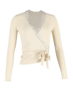 Diane Von Furstenberg Shimmer-Knit Ballerina Wrap Cardigan In Rayon Wome S - Picture 1 of 3