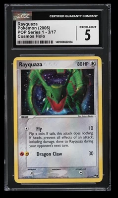 2006 Pokemon POP Series 1 Rayquaza CGC 5 English #3/17 Cosmos Holo - Image 1 of 2