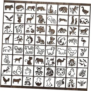 64 Pieces Stencils for Painting, Small Reusable Stencil, Art Craft Animal - Picture 1 of 8