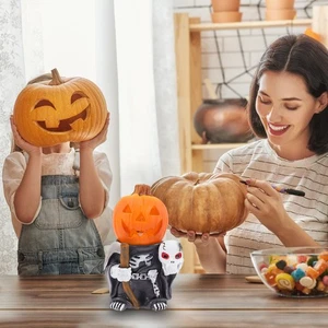 Leuchtende Kürbisdekoration Mann Halloween - Miniaturfiguren - Bild 1 von 11