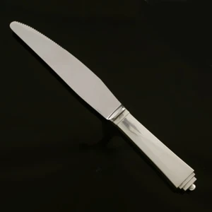 Georg Jensen Silver Dinner Knife, Short Handle, Serrated - Pyramid/ Pyramide - Picture 1 of 1