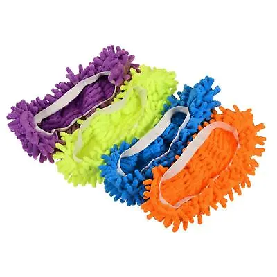8pcs Cleaning Shoes Cover Chenille Microfiber Mop Green Blue Purple Orange • 15.16£