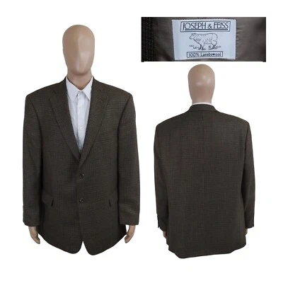 Abrigo deportivo Joseph & Feiss 100 % lana de cordero marrón multicolor pata de gallo 44R Foto 1 de 4