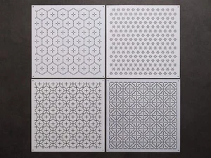 Sashiko Stencil Modelli di Ricamo Modelli di Trapuntatura - Taglia M 22 cm M005~008 - Foto 1 di 6
