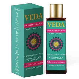 Veda Ayurvedic Cold Pressed Hair Oil Ayurvedic Jadi World Wide - Picture 1 of 5
