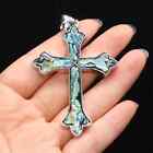 Natural Shell Catholic Cross Jesus Christ Religious Crucifix Pendant Necklace