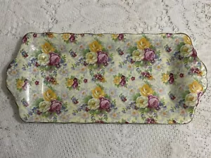 Vintage Royal Albert Roses Chintz Floral Flowers Tea Cake Sandwich Plate - Picture 1 of 9