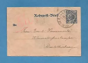 Ganzsache Rohrpost-Brief Berlin 4.VIII 92 nach Charlottenburg - Bild 1 von 2