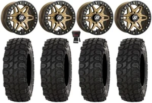 Sedona Split 6 Bdlk 14" Wheels Br +30mm 28" XComp ATR Tires RZR Turbo S / RS1 - Picture 1 of 4