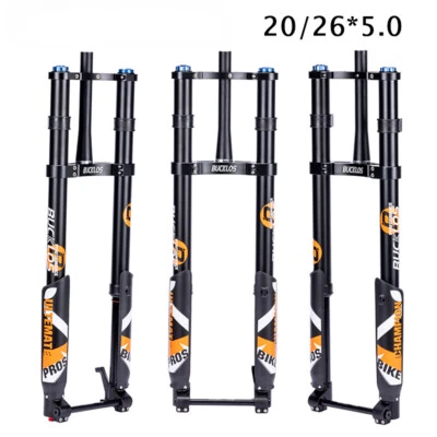 20/26*5.0inch Snow Fat Bike Fork Double Shoulder MTB Bicycle Fork 180mm Travel - Image 1 of 4