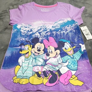 NWT Minnie Mickey Mouse Pluto Donald Duck Rocky Mountains Youth XL Sleep Shirt - Picture 1 of 8