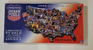 Rompecabezas de postal vintage en forma de TDC Games EE. UU., 1000 piezas RoadTrip - Imagen 1 de 6
