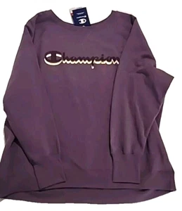 Champion Powerblend Logo Boyfriend Sweatshirt Gr:2X Midnight Aster - Bild 1 von 4