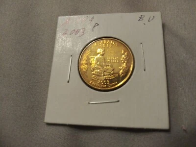 STATE QUARTER ALABAMA P-GOLD PLATED--FREE SHIP 2003 BU - Image 1 of 3