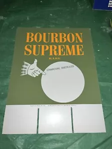 Insegna Espositore Vintage Bourbon Supreme American Distilling Co - Pekin ILL Whiskey - Foto 1 di 11