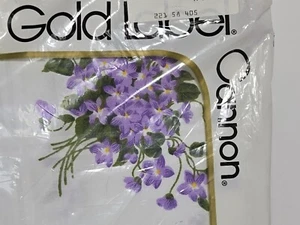 Vtg Cannon Gold Label No-iron Percale Twin Fitted Sheet Sentimental Violets NOS - Picture 1 of 10