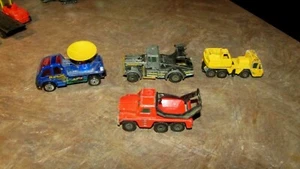 Vintage Lot 4 Matchbox Trucks Kansas Radar,Kenworth,Lesney Crane & Cement - Picture 1 of 4