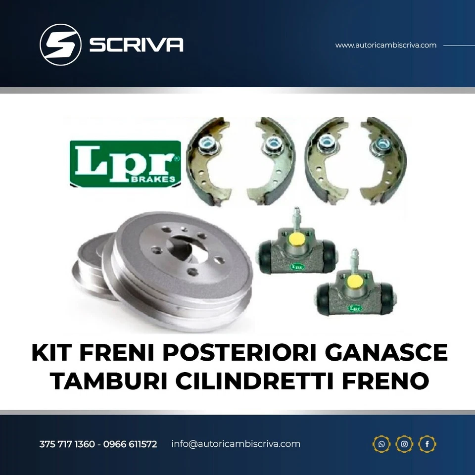 KIT FRENI POSTERIORE GANASCE TAMBURI CILINDRETTI FRENO FIAT PANDA 4X4 1986 141a - Immagine 1 di 1