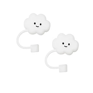 2PCS Straw Dust Caps Creative Cute White Cloud Shape Straw Protector Mug - Picture 1 of 4