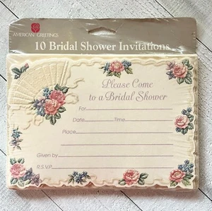 Vintage geprägt Braut Dusche Einladungen Land Blumen Cottagecore - Bild 1 von 3
