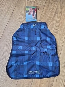Regatta Arlo Dog Coat Waterproof Breathable Jacket Lined Small Navy Check - Picture 1 of 9