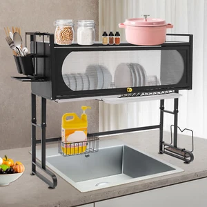 Over the Sink Geschirrtrockengestell großes Geschirrregal mit klarer Schranktür für Zuhause - Bild 1 von 12