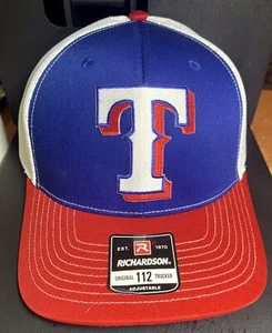 Texas Rangers MLB Richardson 112 Snapback Trucker Hat Red/ White/blue - Picture 1 of 2