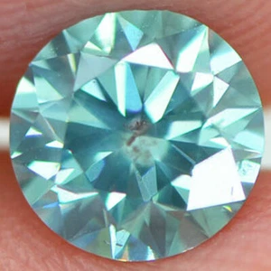 Round Shaped Diamond Loose Fancy Ice Blue Color SI1 Natural Enhanced 1.02 Carat - Picture 1 of 8