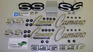 1969 Camaro 396 SS Emblem Kit + Retainers Super Sport Grille 45PCS *GM LICENSED* - Picture 1 of 8