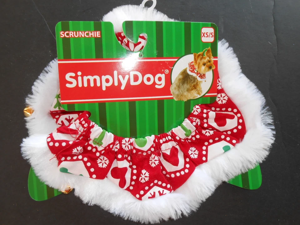 Collar elástico Simply Dog Navidad Scrunchie talla XS/S NUEVO CON ETIQUETAS Envío gratuito EE. UU. Foto 1 de 1