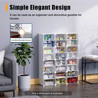 Stackable Shoes Cabinet Stand Home DIY 12-Tier Shoes Storage Rack Organizer USA - Image 1 of 4