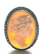 Antiker 935 Silber Ring mit Gemme / Kamee und Markasiten | Antique Cameo Ring