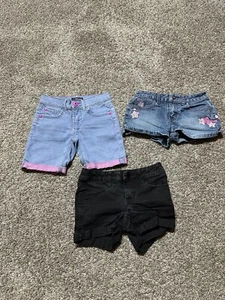 Girls Shorts Size 7 - Lot Of 3 - Blue Black Denim - Jordache Arizona & So 7017 - Picture 1 of 12
