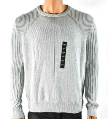 Sean John Mens Sweater Pullover New M Gray Long Sleeves Crew Neck Cotton Casual - Image 1 of 4