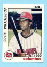 1990 Minor League Cards  # 23 Ed Renteria -- Columbus Mudcats -- Box 151