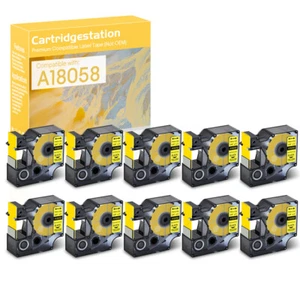 Tubo termorretráctil amarillo 19 mm 3:1 10PK apto para DYMO 18058 Rhino 4200 6000 IND - Imagen 1 de 9