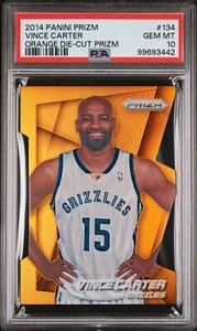 Panini Prizm Vince Carter 2014 naranja troquelado Prizm/199 PSA 10 gemas como nuevo Pop 2 - Imagen 1 de 2