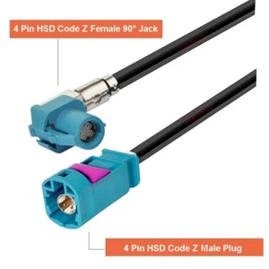 4 Pin FAKRA HSD LVDS Female to Male Connector Adapter BMW Mercedes Audi Porsche - Foto 1 di 1