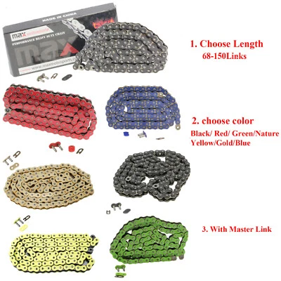 520  Motorcycle Atv Non O-Ring Drive Chain 520-Pitch  with 1 Connecting Link - Image 1 of 2
