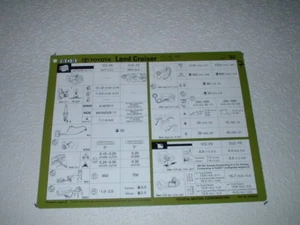 TOYOTA LAND CRUISER SERVICE DATA SHEET. JAN 1998 - Picture 1 of 2