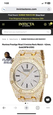 Invicta Montres Prestige Mirari x (MPW-0130) Relógio Masculino 42mm, Ouro FRETE GRÁTIS - Imagem 1 de 4