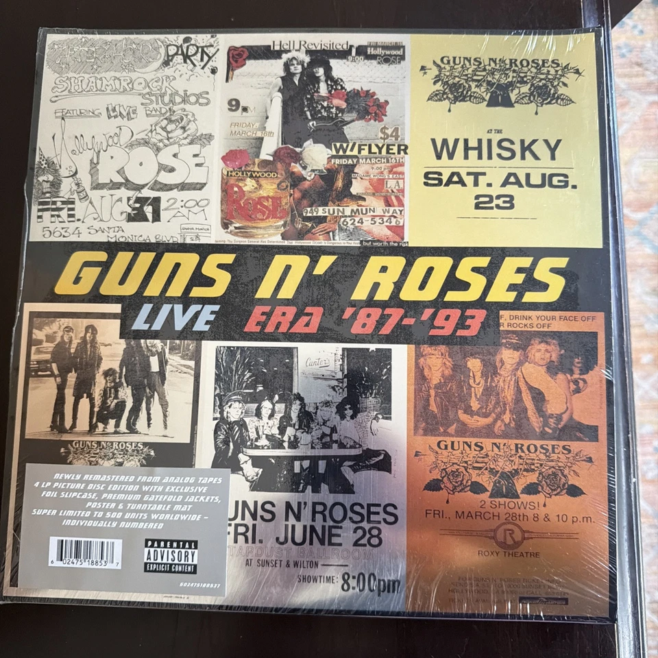 GUNS N ROSES Live Era 87-93 NEW 4LP PICTURE DISC VINYL/500 W/HYPE STICKER - Image 1 of 3