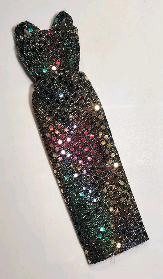 VESTIDO BARBIE NEGRO ARCO IRIS LUNARES LARGO FORMAL AÑOS 90 MODA LINDA MUÑECA ROPA Foto 1 de 3