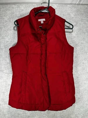 Chaleco acolchado Charter Club rojo para mujer pequeño con cremallera a presión Foto 1 de 4