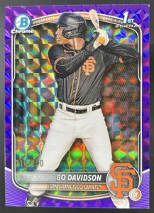 2025 Bowman Chrome Bo Davidson 1st Purple Geometric Refractor /250 Giants - Picture 1 of 2