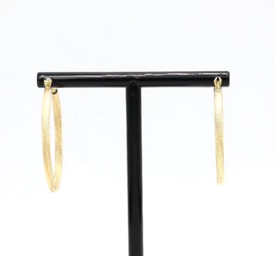 Pendientes De Aro En Oro Macizo 18K Vintage Made In Italy Aros Trabajados - Imagen 1 de 4