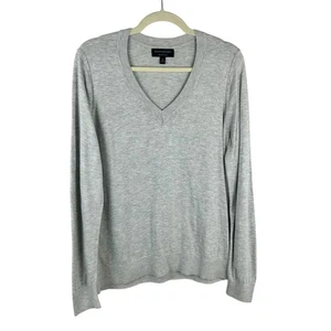 Suéter Banana Republic Forever para mujer XL gris manga larga cuello en V mezcla de algodón - Imagen 1 de 6