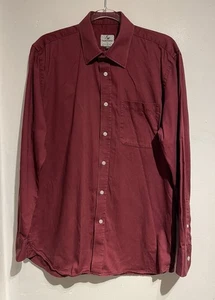 Samuel Windsor Shirt Medium Burgundy 100% Cotton Button Up Smart Casual - Picture 1 of 8